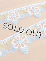 タオルの縁飾り：メキッキ・イーネ：アクアブルー