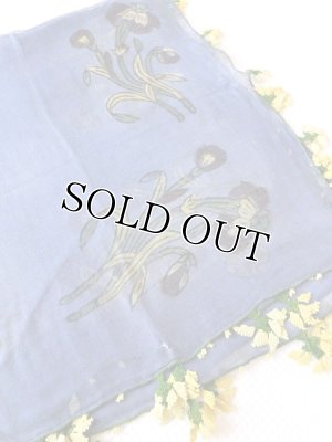 画像7: ブルサ：シルク木版アンティークオヤスカーフ・キャートヤズマ｜ブルー