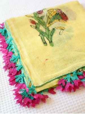 画像3: マルマラ地方：木版アンティークイーネオヤスカーフ｜クリームイエロー