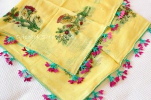 画像4: マルマラ地方：木版アンティークイーネオヤスカーフ｜クリームイエロー