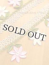 タオルの縁飾り：メキッキ：ベビーピンク×オフホワイト