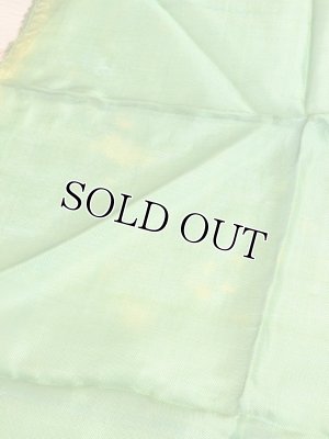 画像7: オデミシュ・ヴィンテージ｜アンティークオヤスカーフ｜希少クレープ・シルク糸イーネオヤ｜グリーン