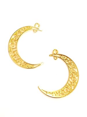 画像4: 大ぶり三日月☆透かし｜メッキパーツ