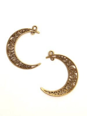 画像6: 大ぶり三日月☆透かし｜メッキパーツ