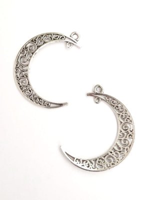 画像3: 大ぶり三日月☆透かし｜メッキパーツ