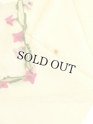 画像7: アイドゥン｜アンティークオヤスカーフ｜シルク糸｜ピンク花