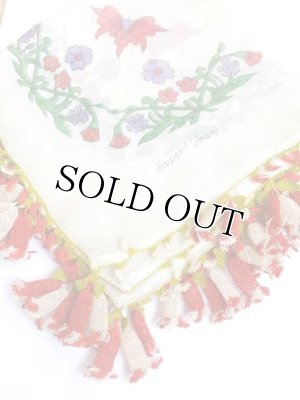 画像2: ベルガマ・コザック地区｜アンティークオヤスカーフ｜イーネオヤ｜マカロニ：オフホワイト・レッド×オフホワイト