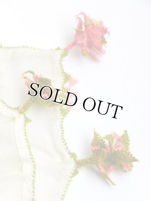 画像7: 日本発送★イズミット｜アンティークオヤスカーフ｜イーネオヤ｜２段：ピンク×モスグリーン