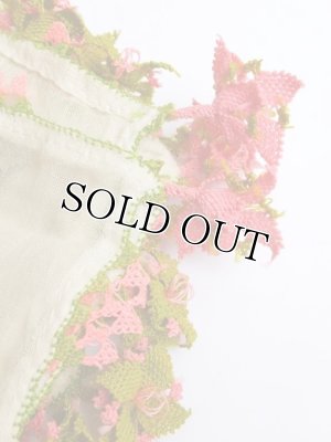 画像5: 日本発送★イズミット｜アンティークオヤスカーフ｜イーネオヤ｜２段：ピンク×モスグリーン