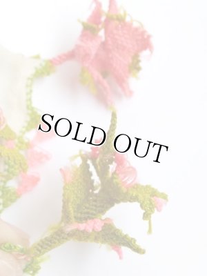 画像6: 日本発送★イズミット｜アンティークオヤスカーフ｜イーネオヤ｜２段：ピンク×モスグリーン