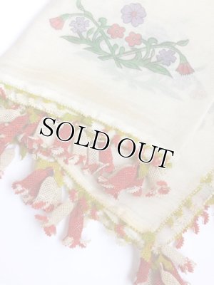 画像5: ベルガマ・コザック地区｜アンティークオヤスカーフ｜イーネオヤ｜マカロニ：オフホワイト・レッド×オフホワイト