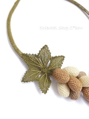 画像11: 日本発送★シルクイーネオヤネックレス｜たっぷり葡萄｜シナモン系