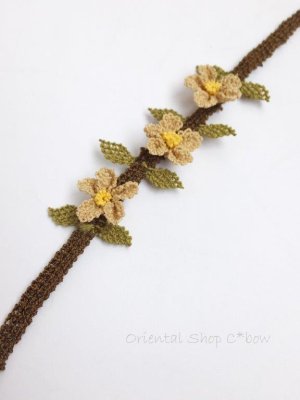 画像2: シルクイーネオヤブレスレット｜３つ花｜ベージュ