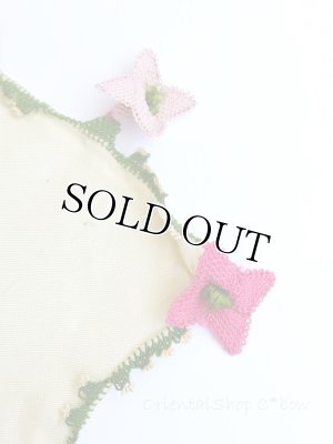 画像6: アイドゥン｜アンティークオヤスカーフ｜シルク糸｜ピンク花