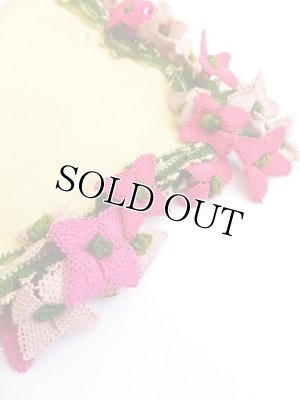 画像2: アイドゥン｜アンティークオヤスカーフ｜シルク糸｜ピンク花