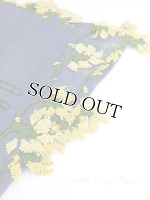 画像2: ブルサ：シルク木版アンティークオヤスカーフ・キャートヤズマ｜ブルー