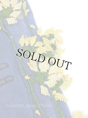 画像5: ブルサ：シルク木版アンティークオヤスカーフ・キャートヤズマ｜ブルー