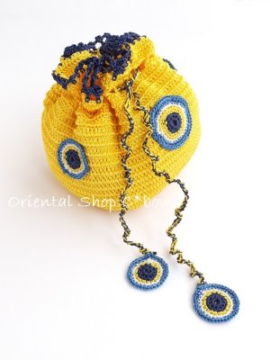 画像3: 手編みナザルボンジュウのミニ巾着｜黄色・２