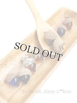 画像7: ガラス☆どんぐりネックレス☆ブラウン・天然どんぐり