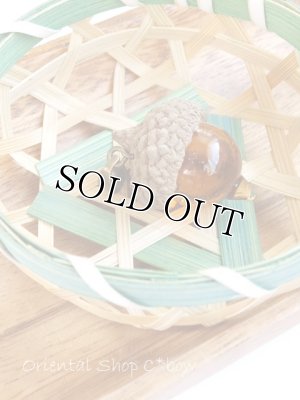 画像2: ガラス☆どんぐりネックレス☆ブラウン・天然どんぐり