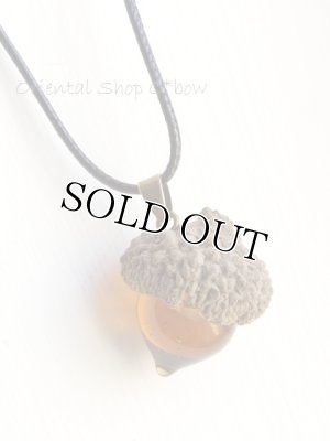 画像5: ガラス☆どんぐりネックレス☆ブラウン・天然どんぐり