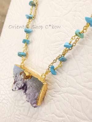 画像7: ◆ターコイズ☆天然石ロングネックレス｜３