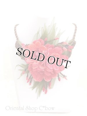 画像7: ◆豪華絢爛☆丁寧な細工のお花アクセサリー｜ルビーピンク