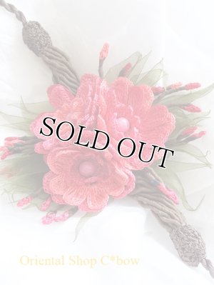 画像2: ◆豪華絢爛☆丁寧な細工のお花アクセサリー｜ルビーピンク