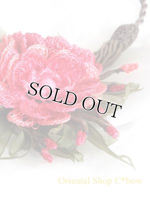 画像5: ◆豪華絢爛☆丁寧な細工のお花アクセサリー｜ルビーピンク