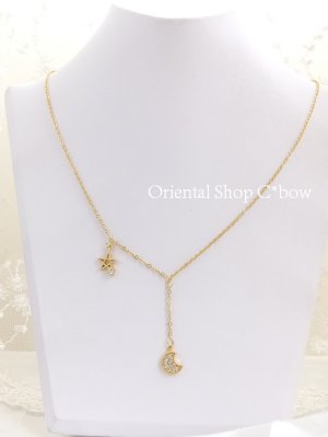 画像3: ☆シルバーネックレス☆キラキラゆらゆら月星｜金