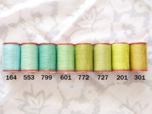 画像3: ＭＵＺ撚り済み：人工シルク糸｜６本撚り糸｜グリーン系・１