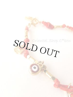 画像6: ハムサの手＆ナザルボンジュウ｜お守りブレスレット＊ターコイズ・レッド・ブラック・ホワイト｜４カラー