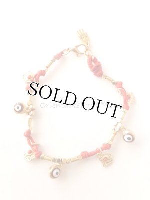 画像5: ハムサの手＆ナザルボンジュウ｜お守りブレスレット＊ターコイズ・レッド・ブラック・ホワイト｜４カラー