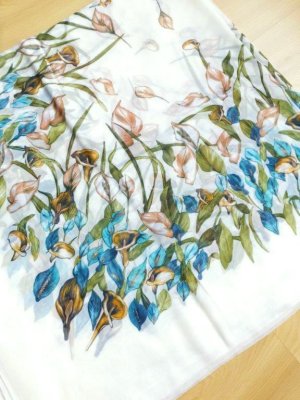 画像7: 高品質★大判スカーフ＊オヤなし：OrenBayan｜ポリエステル｜クリーム：６カラー