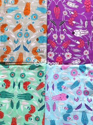 画像4: トルコ布・チューリップ・カーネーション柄・シングルガーゼ＠１M