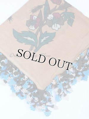 画像2: 日本発送★ブルサ：イズニック｜アンティークオヤスカーフ｜大きなイーネオヤ（人工シルク糸）｜ブラウン・柄がすごく可愛い