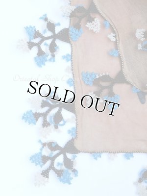 画像9: 日本発送★ブルサ：イズニック｜アンティークオヤスカーフ｜大きなイーネオヤ（人工シルク糸）｜ブラウン・柄がすごく可愛い