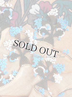 画像3: 日本発送★ブルサ：イズニック｜アンティークオヤスカーフ｜大きなイーネオヤ（人工シルク糸）｜ブラウン・柄がすごく可愛い