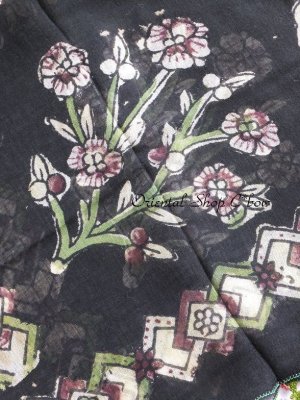 画像5: 珍品・ブルサ｜木版アンティークオヤスカーフ・シルク糸イーネオヤ・とうがらしの謎｜BR１１