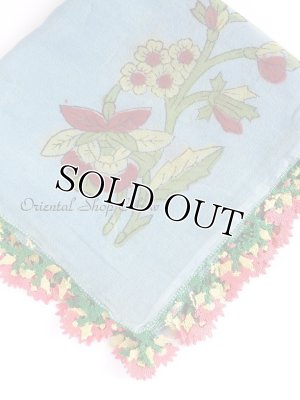 画像2: ブルサ｜木版アンティークオヤスカーフ・シルク糸イーネオヤ・細かい｜BR９