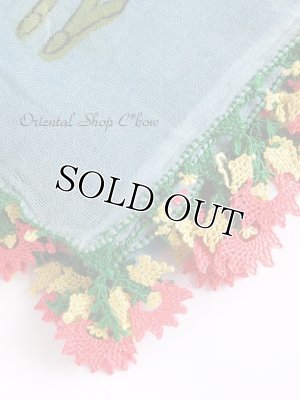 画像1: ブルサ｜木版アンティークオヤスカーフ・シルク糸イーネオヤ・細かい｜BR９