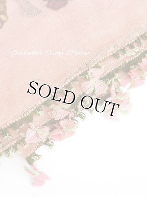 画像5: オデミシュ｜アンティークオヤスカーフ｜シルク糸イーネオヤ｜ピンク・面白いオヤ｜OD0405