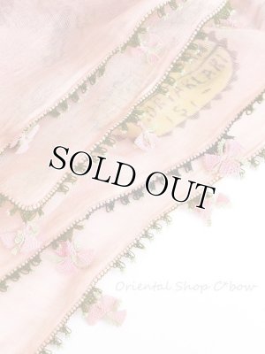 画像4: オデミシュ｜アンティークオヤスカーフ｜シルク糸イーネオヤ｜ピンク・面白いオヤ｜OD0405