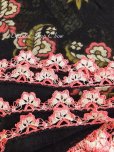 画像5: バルッケシル：アンティークオヤスカーフ｜トゥーオヤ｜ピンク花×ブラック