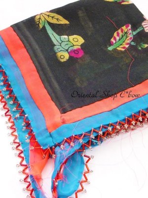 画像7: マルマラ地方｜遊牧民オヤスカーフ・シルクスクリーン・パルチャル｜チャタルオヤ・ボンジュック｜ブラック