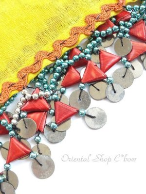 画像8: マルマラ地方｜遊牧民オヤスカーフ・ドゥルメオヤ・鉄スパンコール｜イエロー