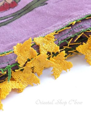 画像2: マニサ地方：木版アンティーク立体トゥーオヤ/シェケルオヤ：アンティークモーヴ