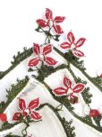 画像4: 日本発送◆キュタフヤ・タウシャンル：アンティークオヤスカーフ｜シルク糸｜赤4枚花・可愛い！