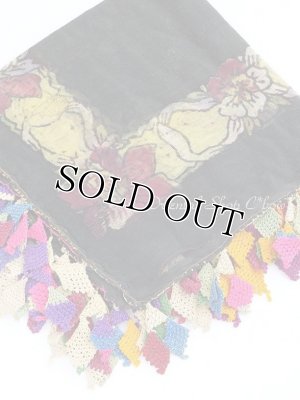 画像1: ケレス｜木版アンティークオヤスカーフ（キャートヤズマ）・シルク糸