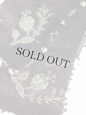 画像4: カスタモヌ｜トスヤ｜木版・アンティークオヤスカーフ｜イーネオヤ・シルク糸｜ボルドー